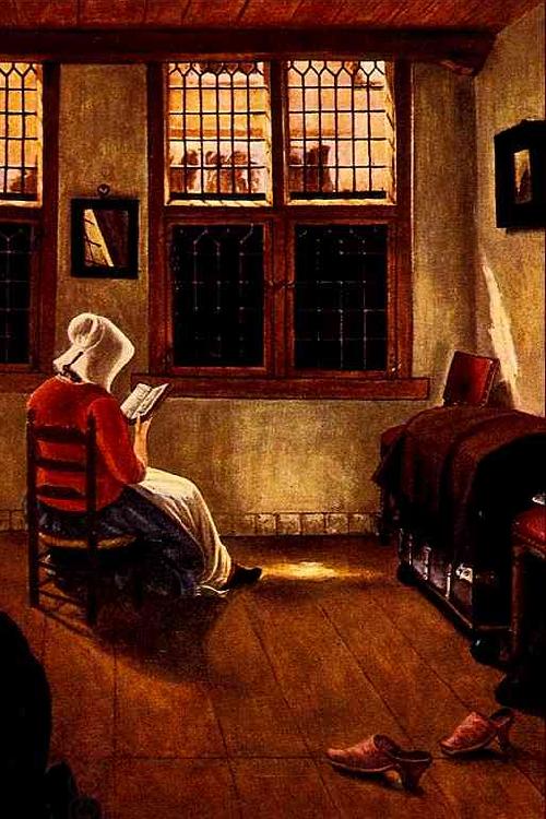 Pieter Janssens Woman Reading oil painting picture